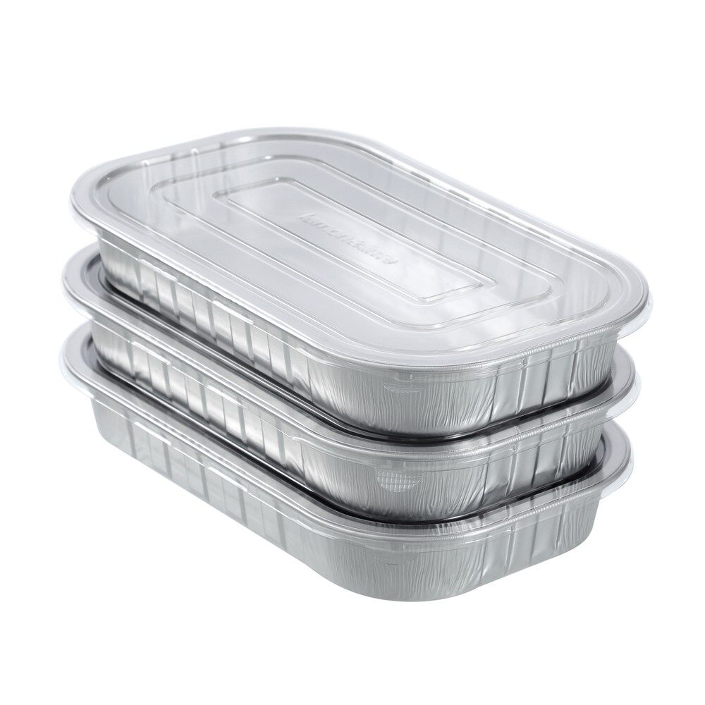 Lemon and Lime 3pc Lemon and Lime Premium Aluminium Foil Container w/ Clear Lids 31.5x19cm (12 Pack) — image 4