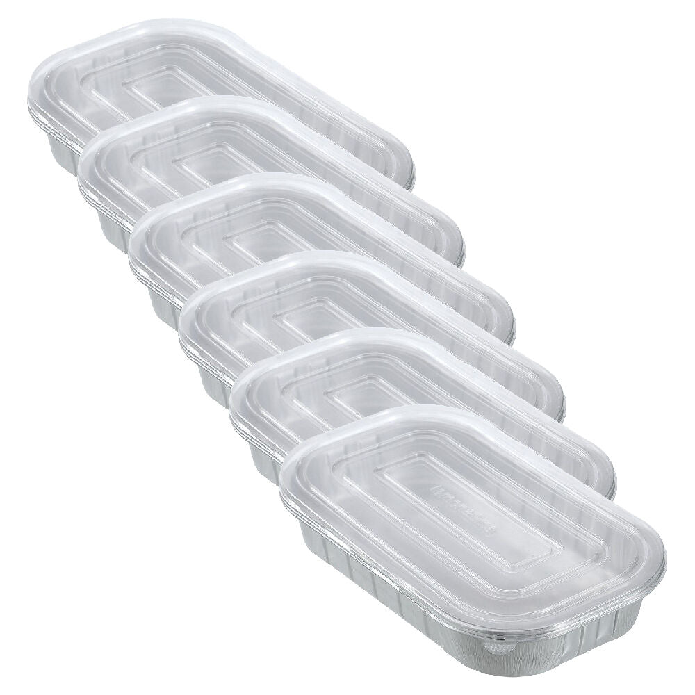 Lemon and Lime 3pc Lemon and Lime Premium Aluminium Foil Container With Clear Lids 31.5x19cm (6 Pack)