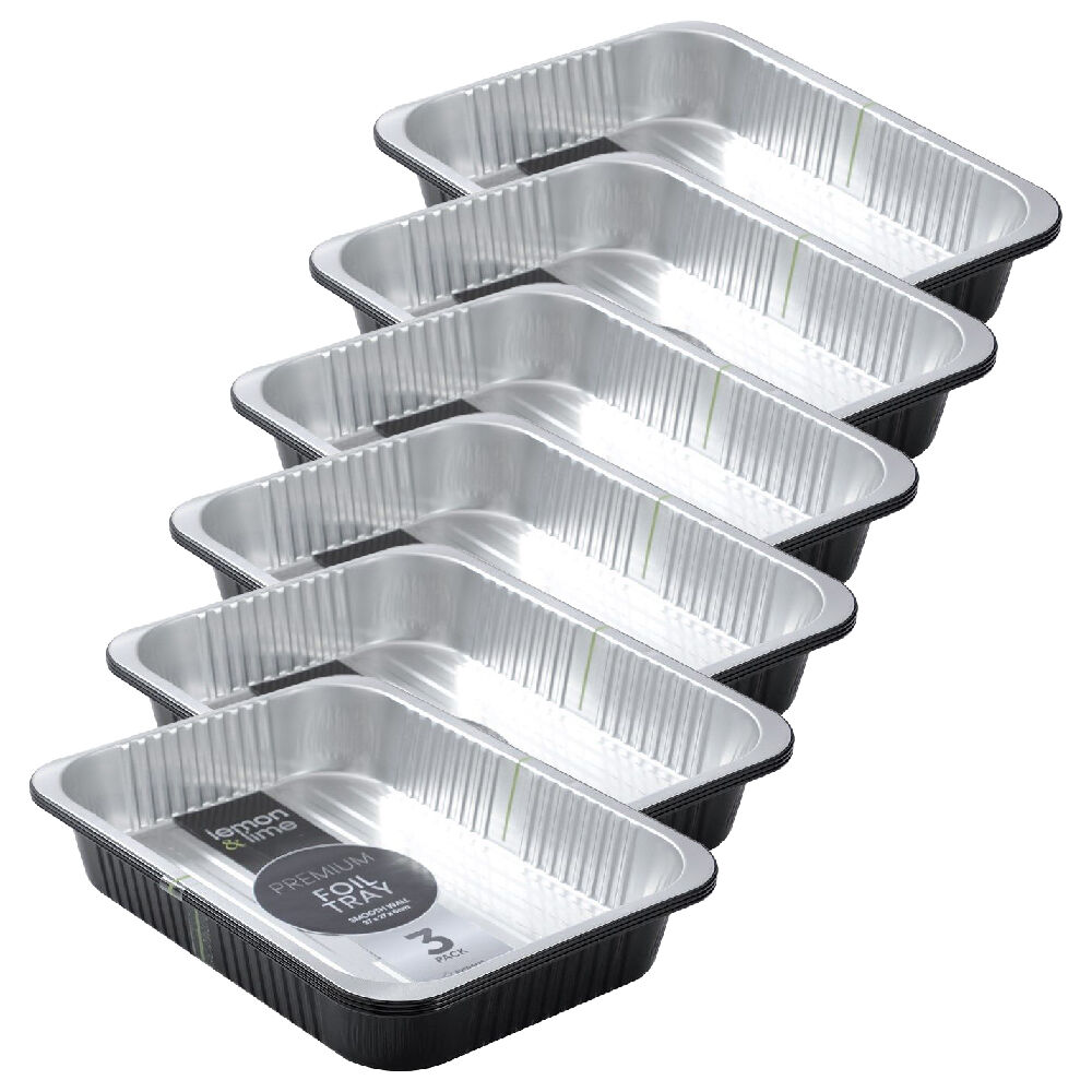 Lemon and Lime 6x 3pc Premium Aluminium Two Tone Foil Container Pack