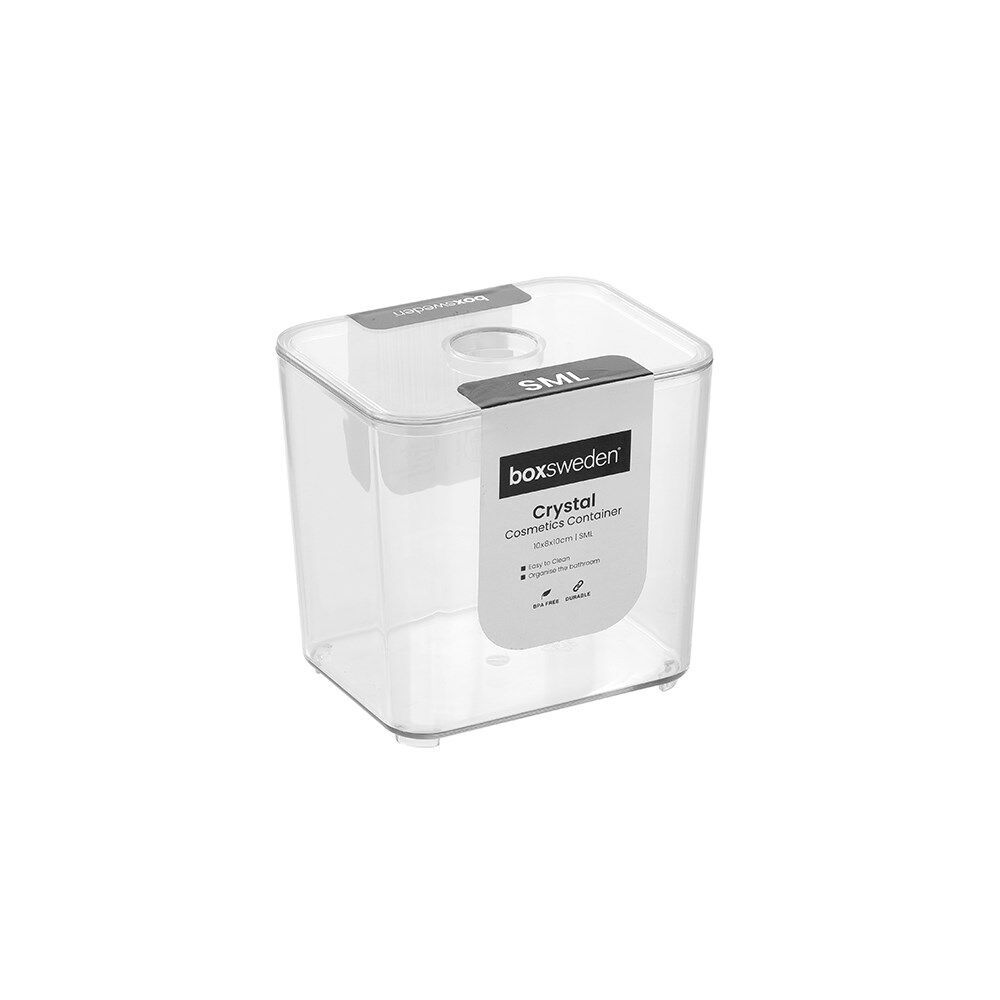 Boxsweden 10x8x10cm Clear Cystal Cosmetics Storage/Container for Bathroom