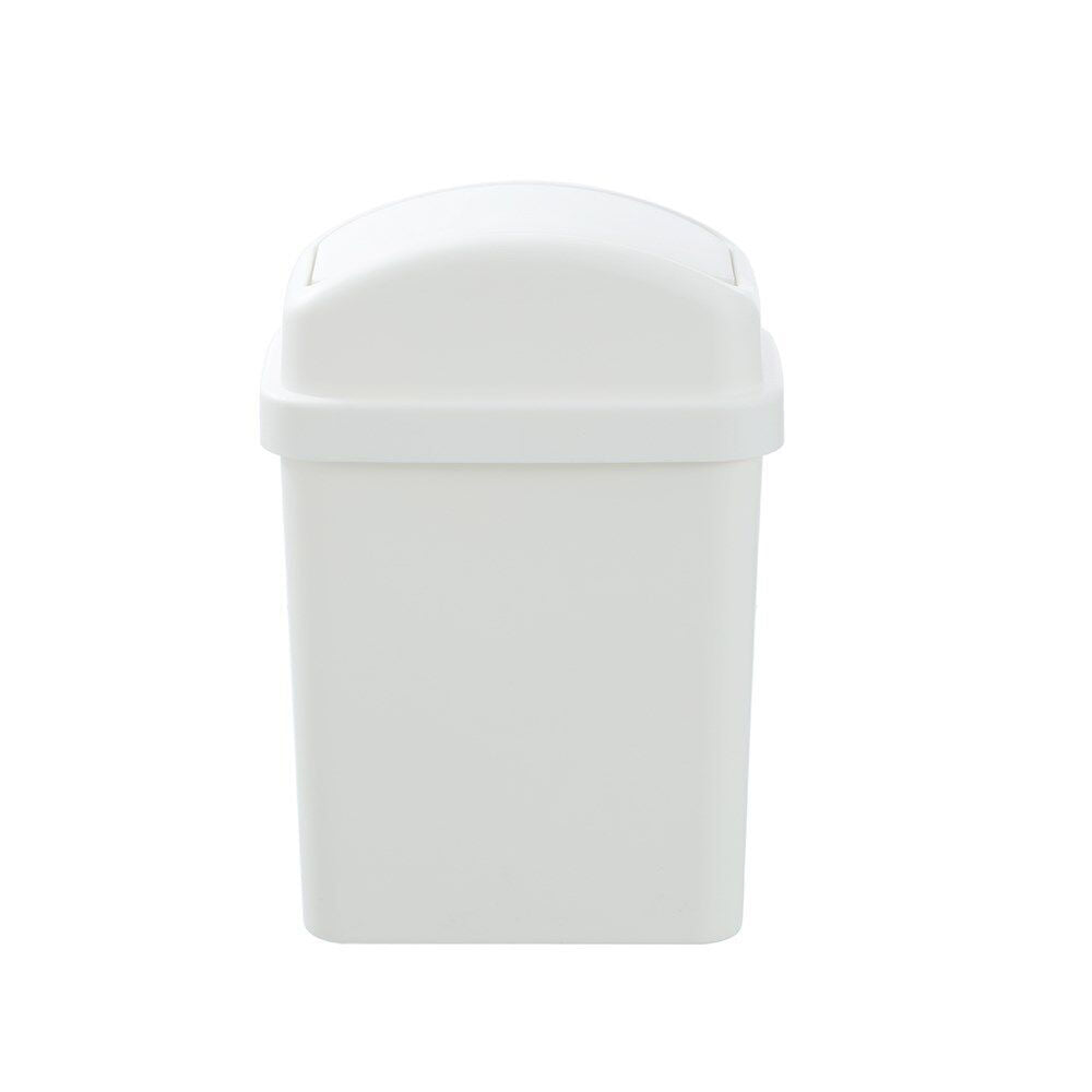 Boxsweden Durable Slim Line Rubbish Bin w/ Swing Lid 6L White (3 Pack) — image 4