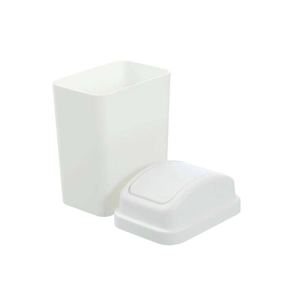 Boxsweden Durable Slim Line Rubbish Bin w/ Swing Lid 6L White (3 Pack) — image 6