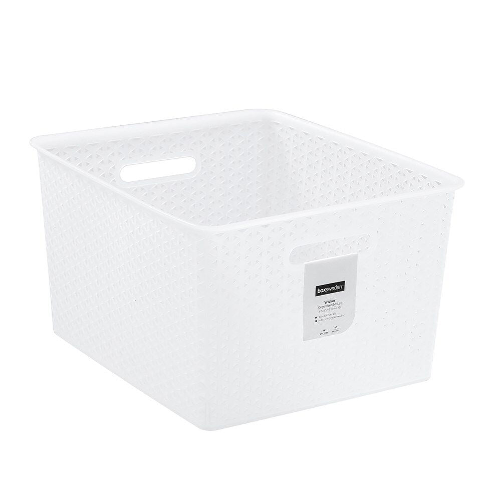 Boxsweden Wicker Frost Versatile Extra Large Durable Basket 35L White (8 Pack) — image 2