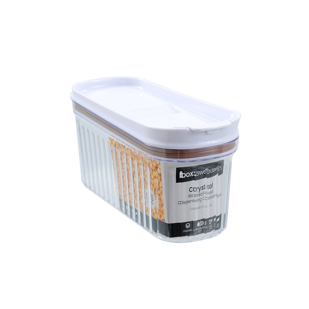 Lemon and Lime Crystal Ribbed Food Dispensing Container 1.5L/22x8x8cm Assrtd (4 Pack) — image 7