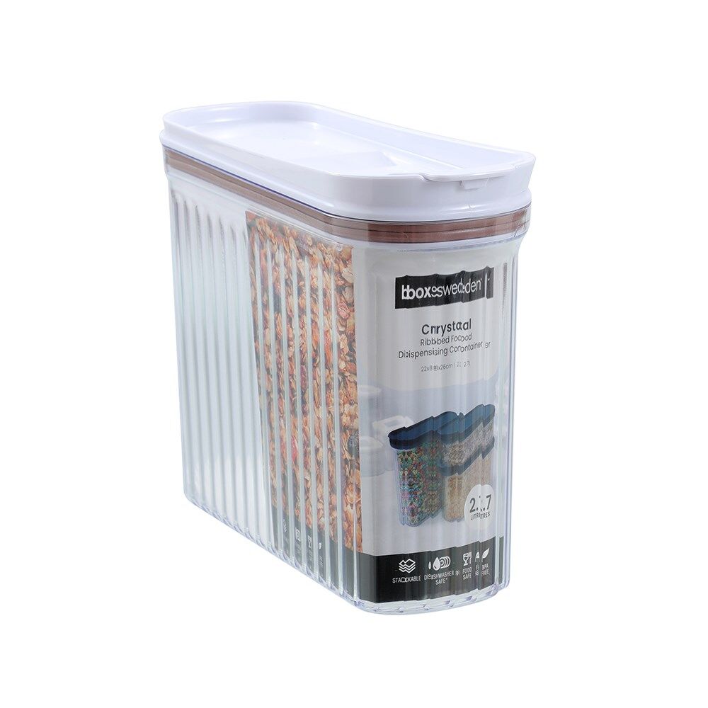 Lemon and Lime 2.7L/22x8x26cm Crystal Ribbed Food Dispensing Container Assorted — image 5