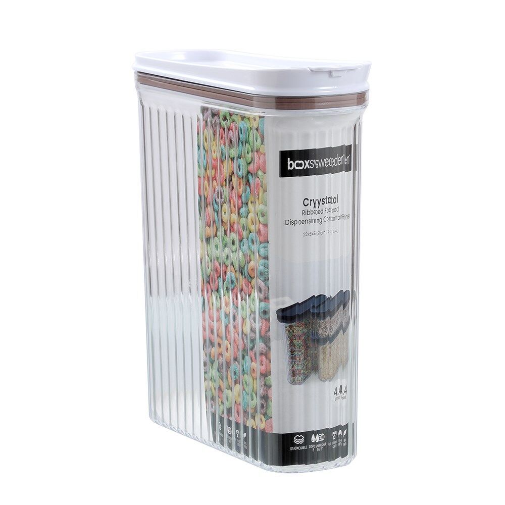 Lemon and Lime Crystal Ribbed Food Dispenser Container 4.4L/22x8x31cm Assrtd (3 Pack) — image 6