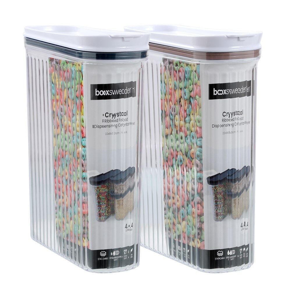 Lemon and Lime Crystal Ribbed Food Dispenser Container 4.4L/22x8x31cm Assrtd (3 Pack) — image 9