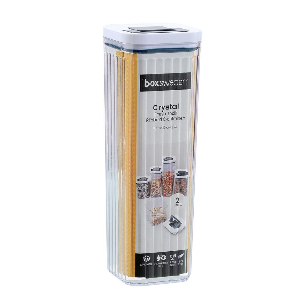 Lemon and Lime Crystal Ribbed Food Storage Container 2L/30cm Assorted (4 Pack) — image 2