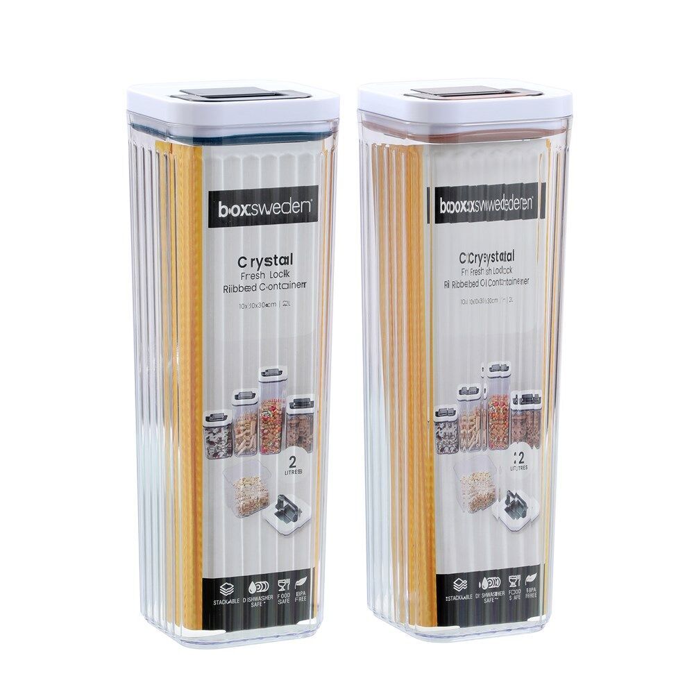 Lemon and Lime Crystal Ribbed Food Storage Container 2L/30cm Assorted (4 Pack) — image 9