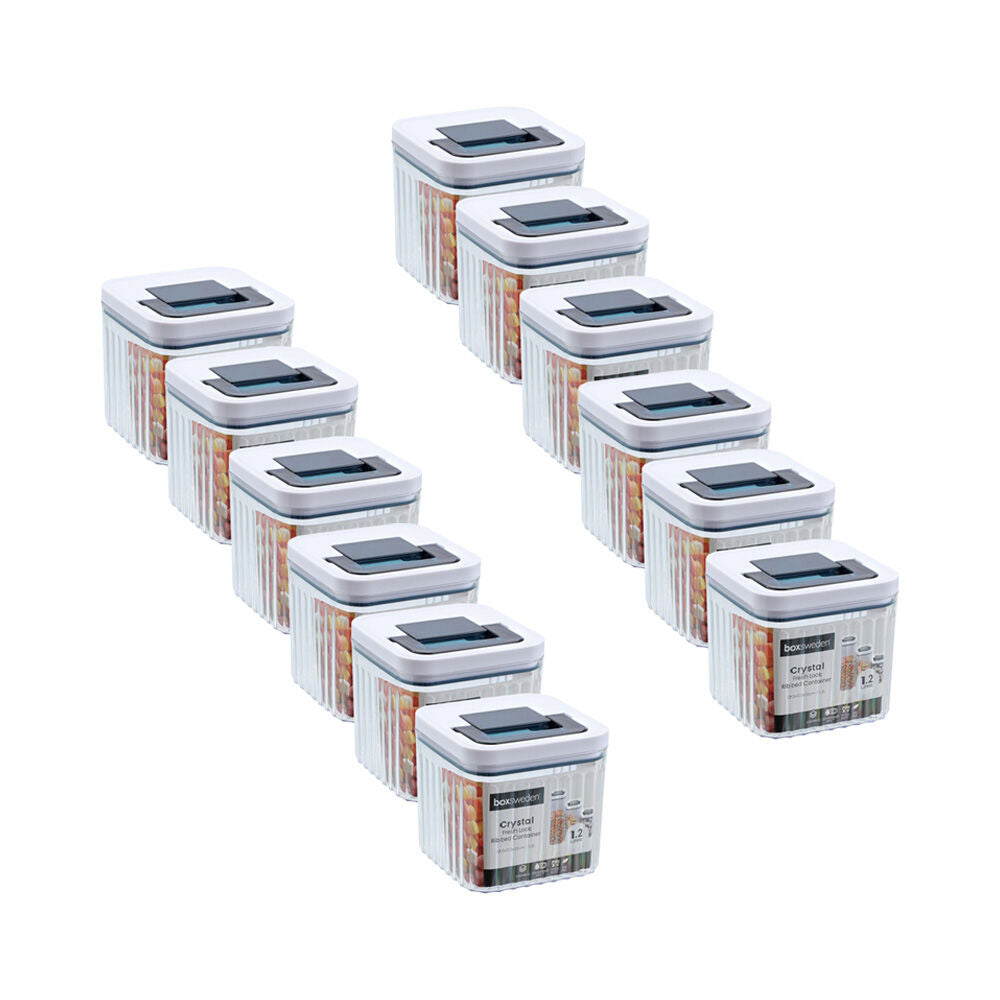 Lemon and Lime Crystal Ribbed Food Storage Container 1.2L/12cm Assorted (12 Pack)