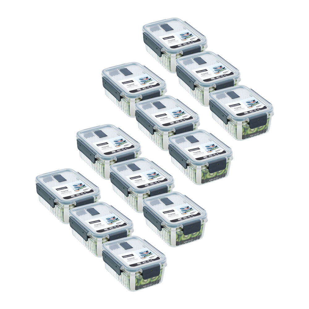 Lemon and Lime Crystal Ribbed Food Storage Container 880mL/7.5cm Assorted (12 Pack)