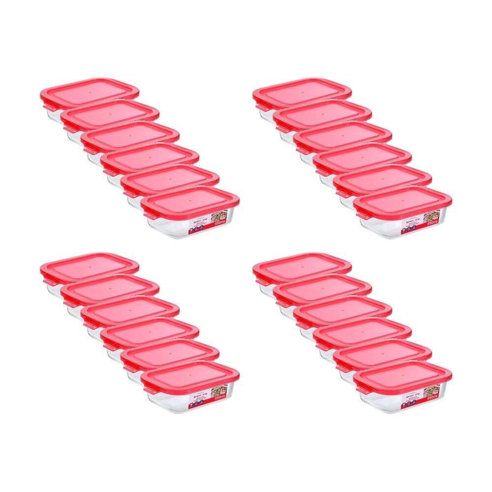 Lemon and Lime Yorkshire Glass Rectangle Quick Seal Container 650ml (24 Pack)