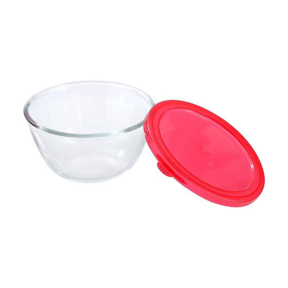 Lemon and Lime Yorkshire Glass Mixing Bowl Lidded 800ml 15x15x8cm Food Safe (24 Pack) — image 3