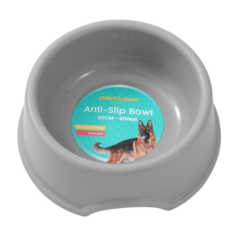 Paws and Claws 800mL/20cm Pet Essentials Anti Slip Bowl Assorted