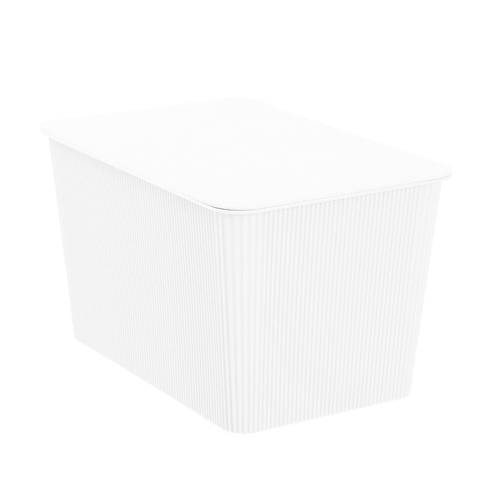 Boxsweden Discrete Durable Storage Basket Ribbed with Lid 15L Assorted (3 Pack) — image 10