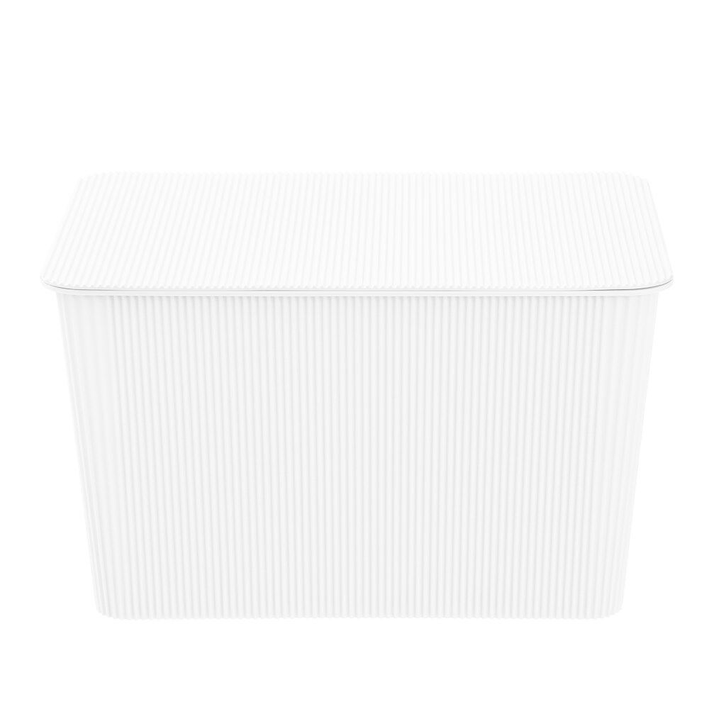 Boxsweden Discrete Durable Storage Basket Ribbed with Lid 15L Assorted (3 Pack) — image 2