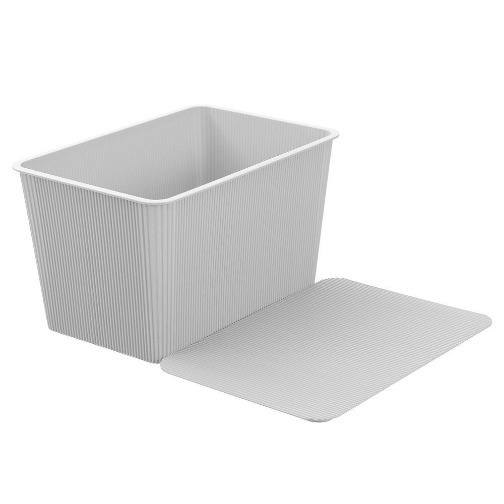 Boxsweden Discrete Durable Storage Basket Ribbed with Lid 15L Assorted (3 Pack) — image 4