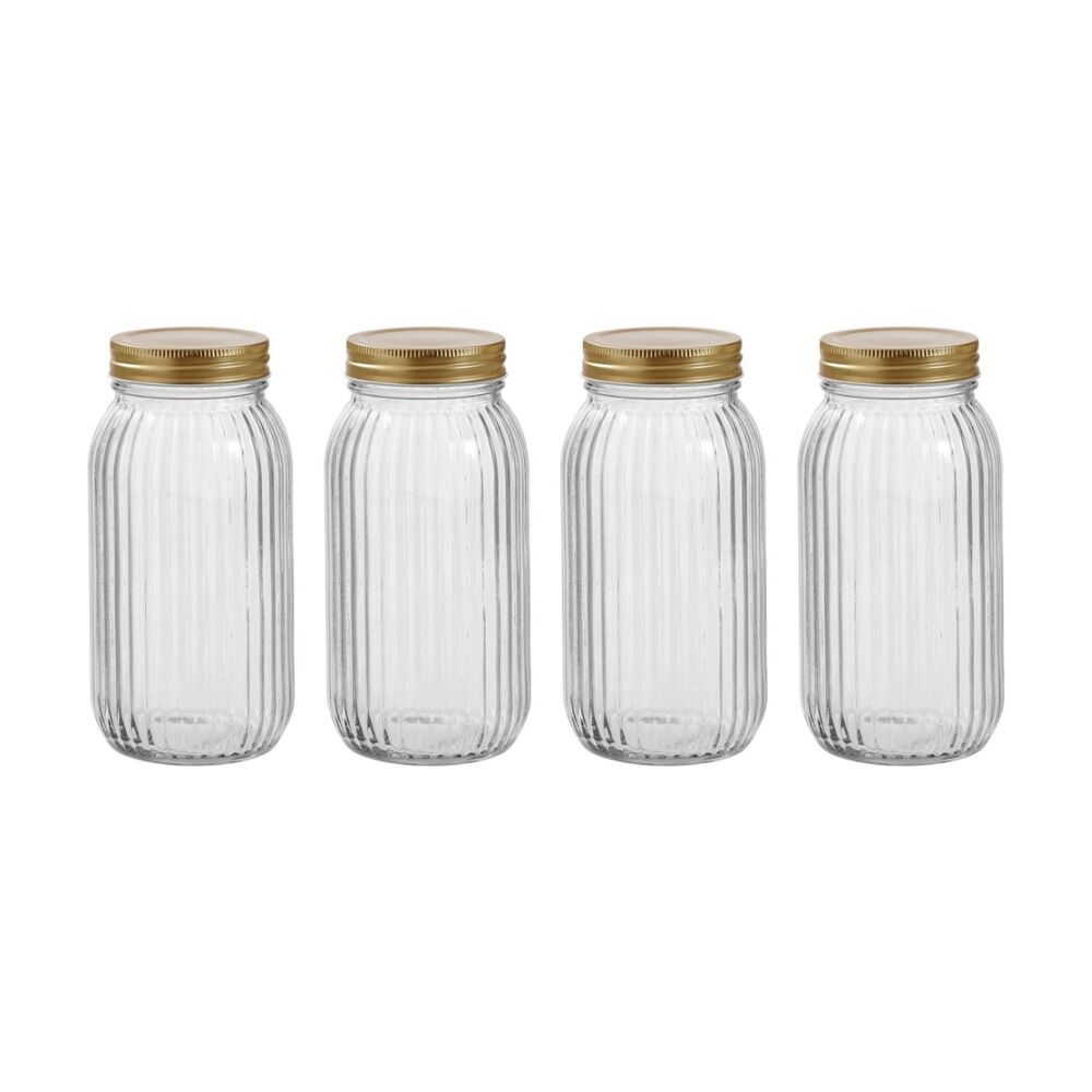 Lemon and Lime 4pc Lemon and Lime Roma Ribbed Conserve Jar 800ml Food Safe Kitchenware (2 Pack) — image 6