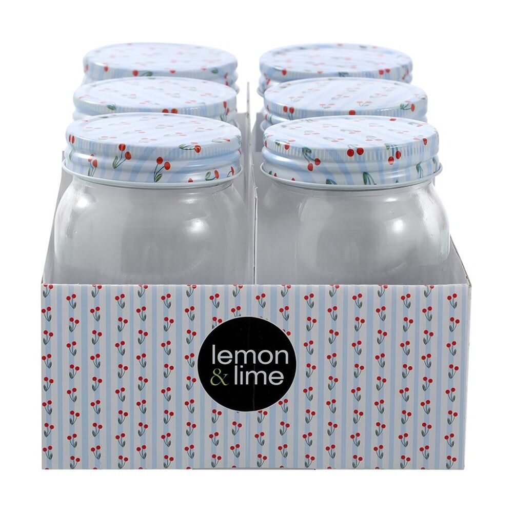 Lemon and Lime Roma Cherry Stripe Deco Conserve Jar 500ml Food Safe (6 Pieces) — image 4