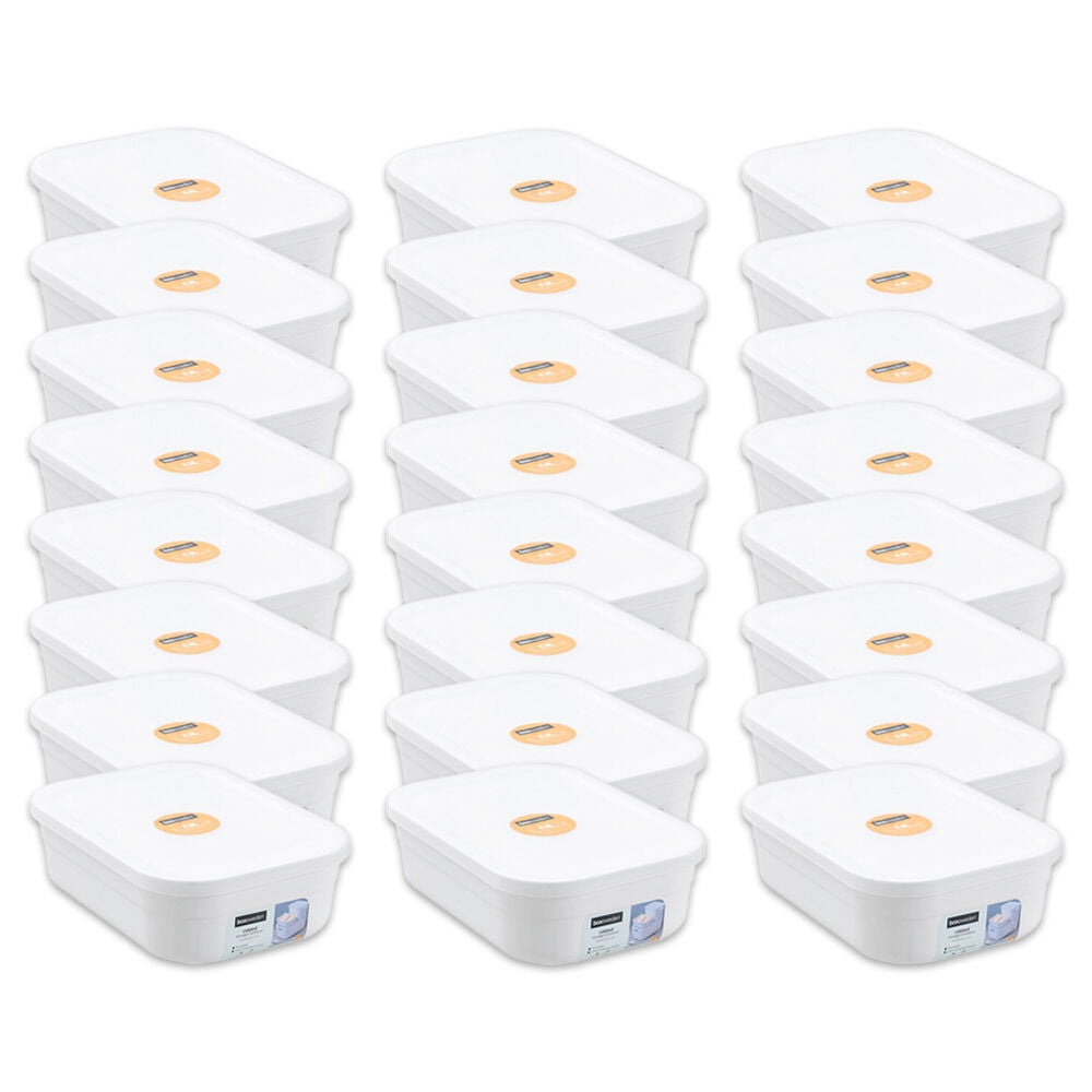 Boxsweden Stackable Durable Storage Container with Lid 24.5cm 2.3L (24 Pack)