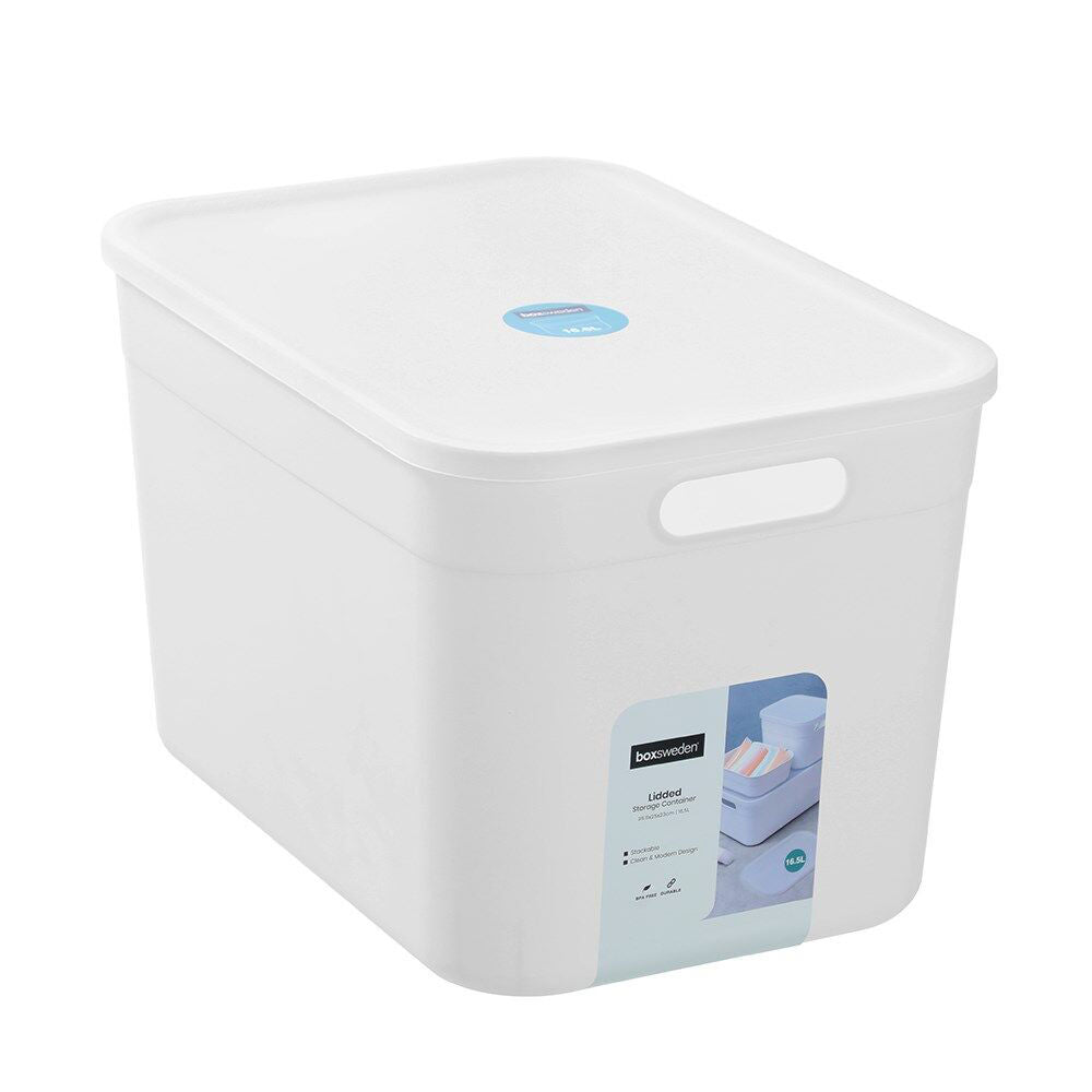 Boxsweden Stackable Durable Storage Container with Lid — 35.5cm 16.5l
