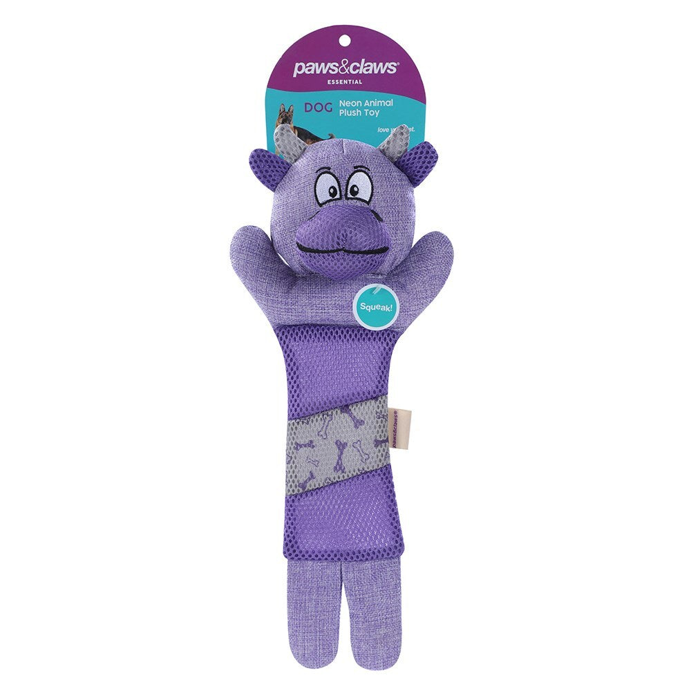 Paws and Claws Paws & Claws 40cm Neon Animal Pet/Dog Canvas/Mesh Toy w/ Crinkle Belly Assorted — image 4