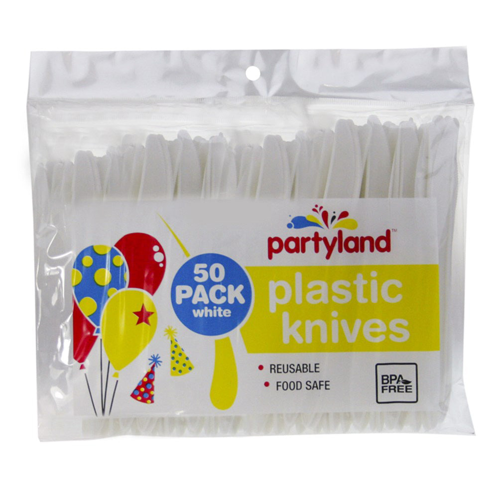 Partyland Lemon Lime 50PK Reusable Knives - White — image 2