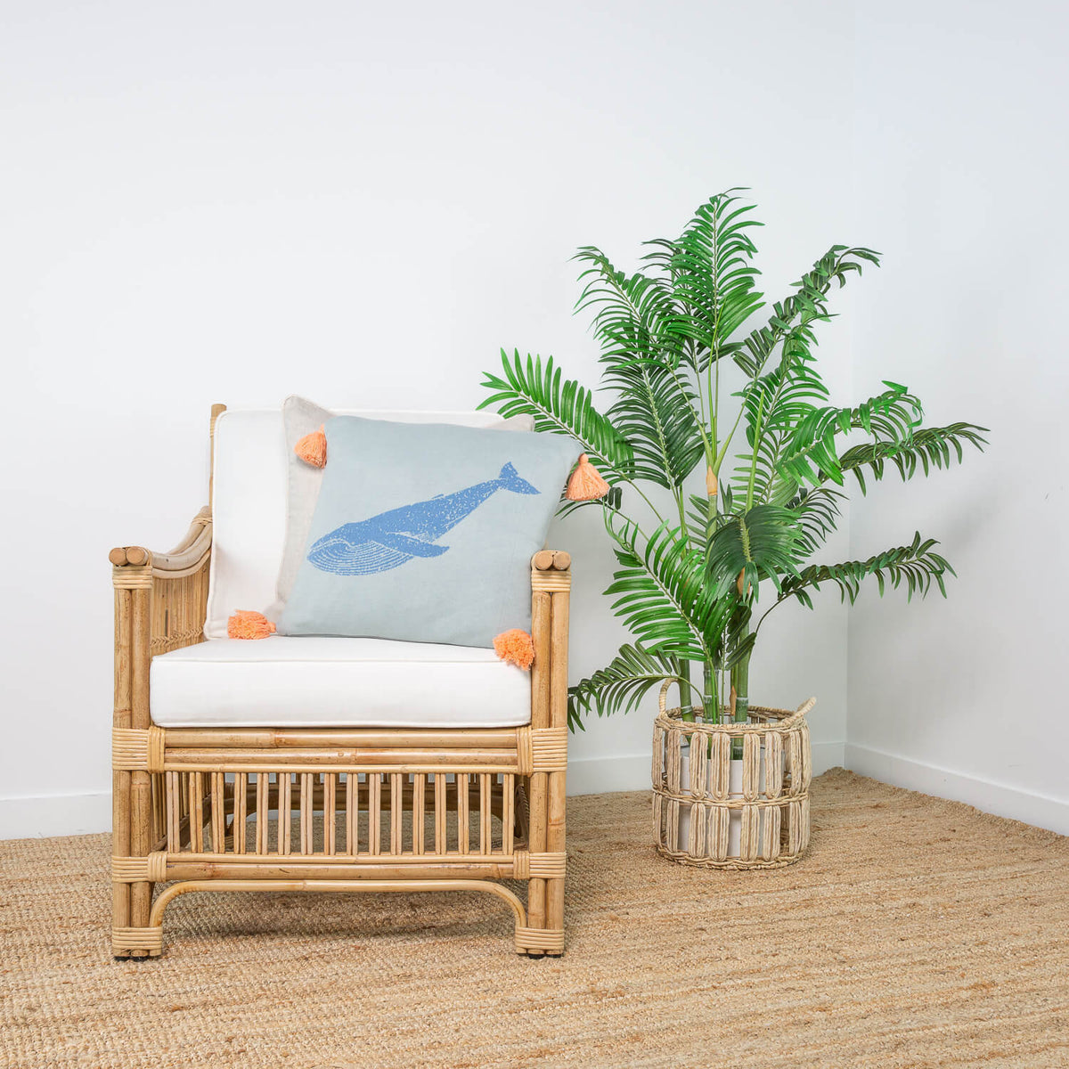 Rayell Kids/Childrens Whale Shaped Sky Blue Lounge/Bed Cushion Decor 45x45cm — image 4