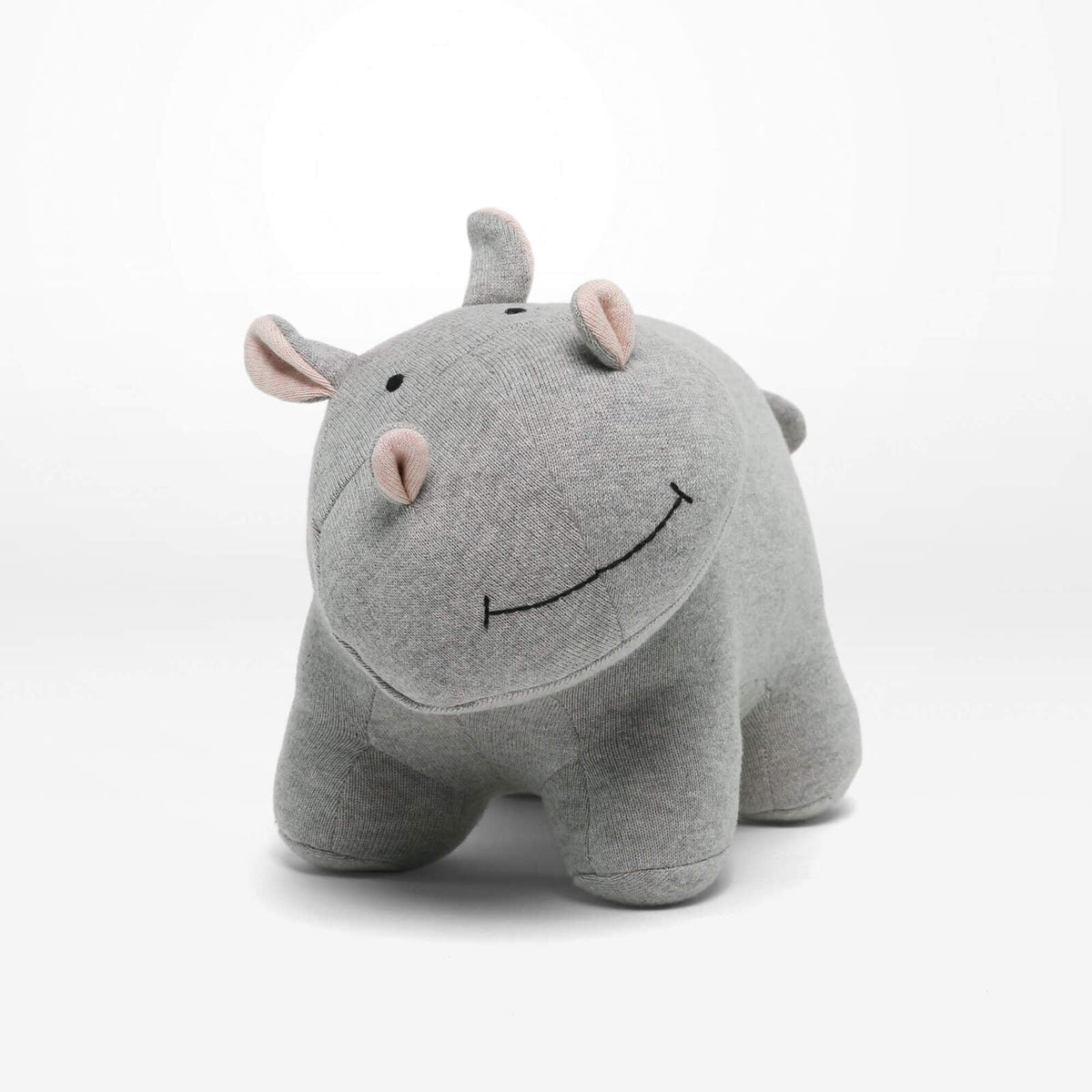 Rayell Kids/Childrens Hippo Shaped Lounge/Bed Cushion Pillow Decor Grey 32x17cm