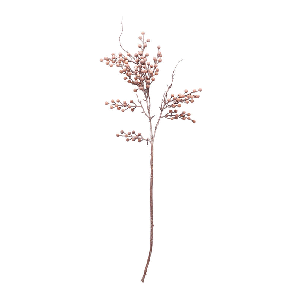 Urban Dried Look Faux Flower 74cm Artificial Berry Stem Plastic Fake Decor Pink
