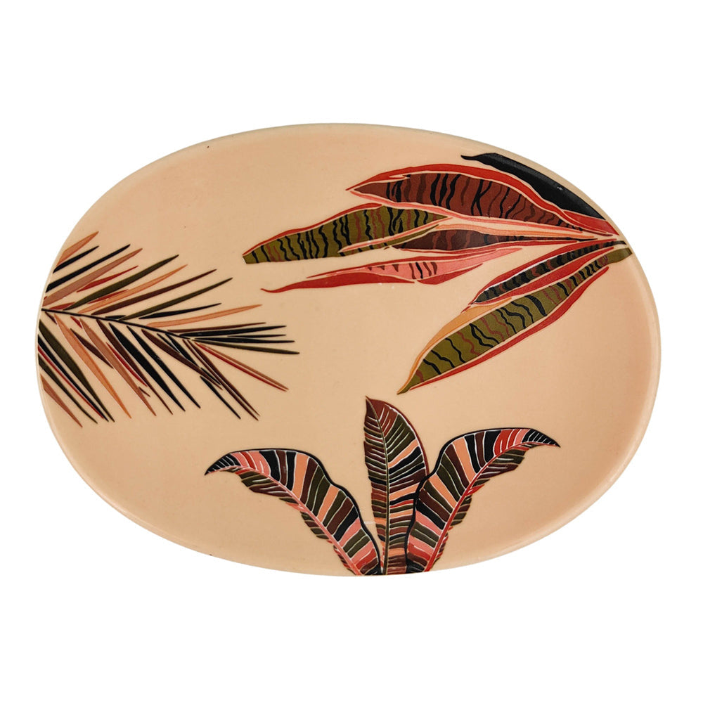 Urban Ivy Foliage 12cm Ceramic Dish Kitchen/Home Decor Plate Display Pink/Green