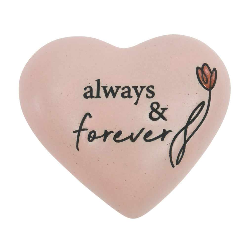 Urban Always Forever Heart Stone Ceramic Pink 8cm Gift Keepsake Present (4 Pack) — image 2