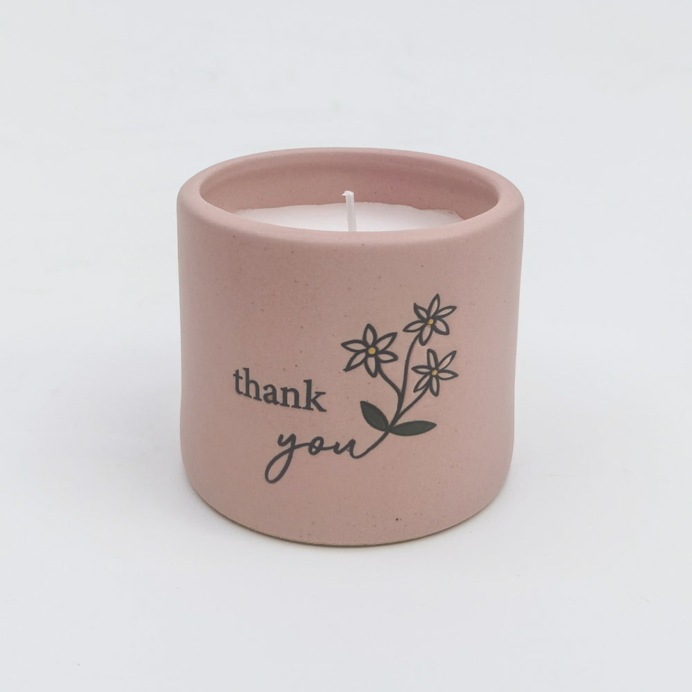 Urban Thank you Candle Pink 7cm Gift Keepsake Present Ceramic Home Decor — image 2