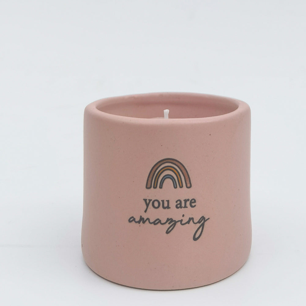 Urban You are Amazing Candle Pink 7cm Gift Keepsake Present Ceramic Set (2 Pack) — image 3