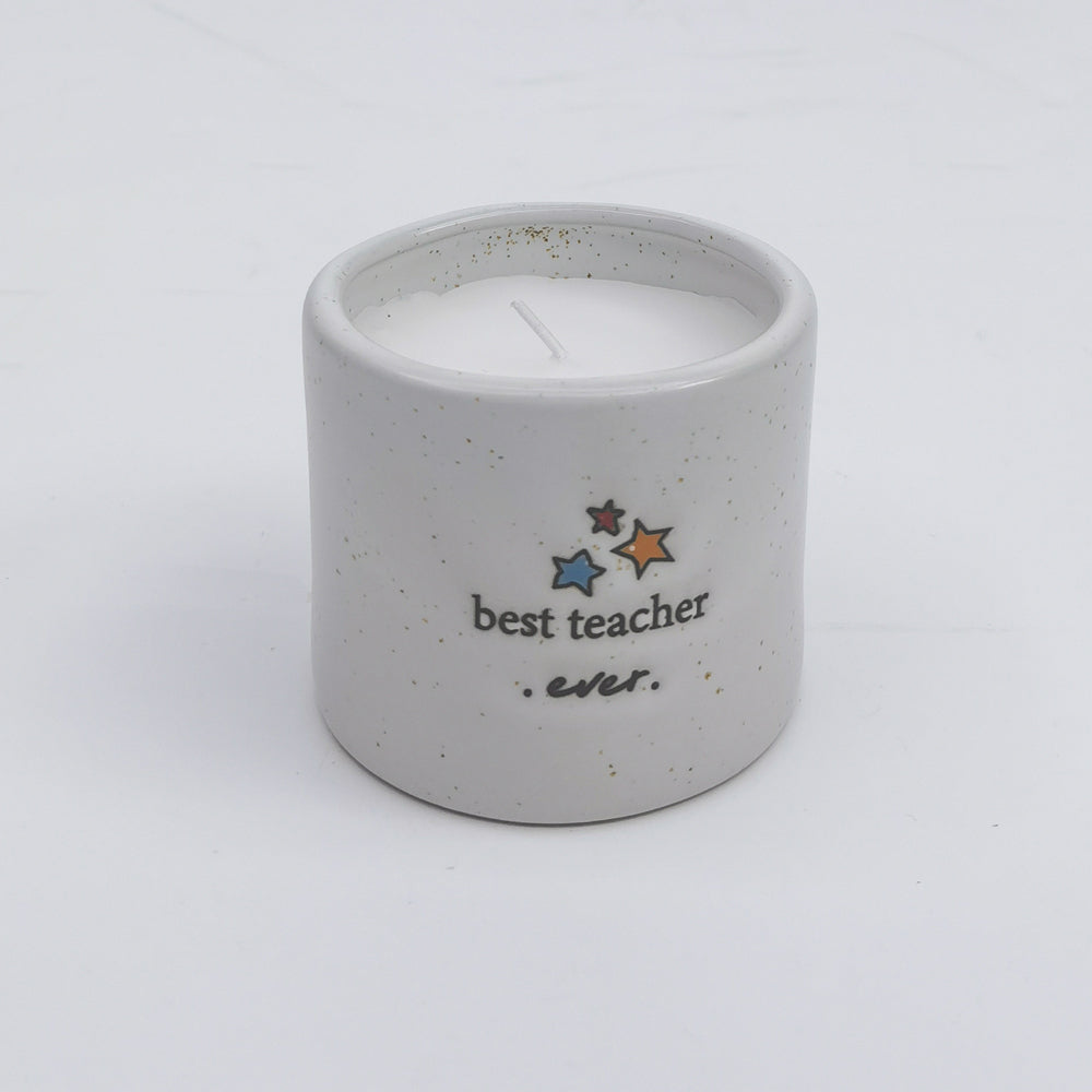 Urban Best Teacher Ever Candle White 7cm Keepsake Present Ceramic Jar/Pot (2 Pack) — image 3