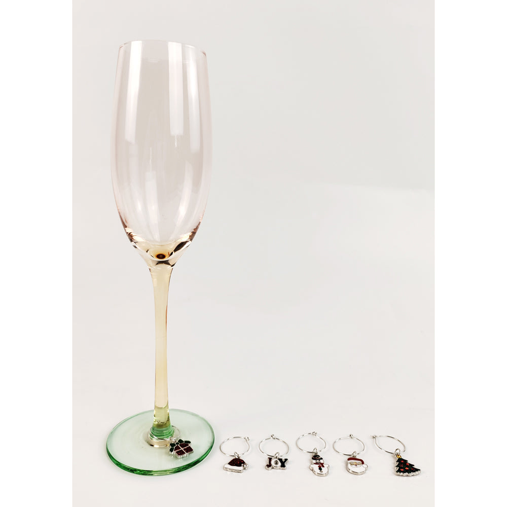 Urban Christmas 4cm Metal/Enamel Wine Drink Charms Ring Marker/Tag Accessory (6 Pieces) — image 2