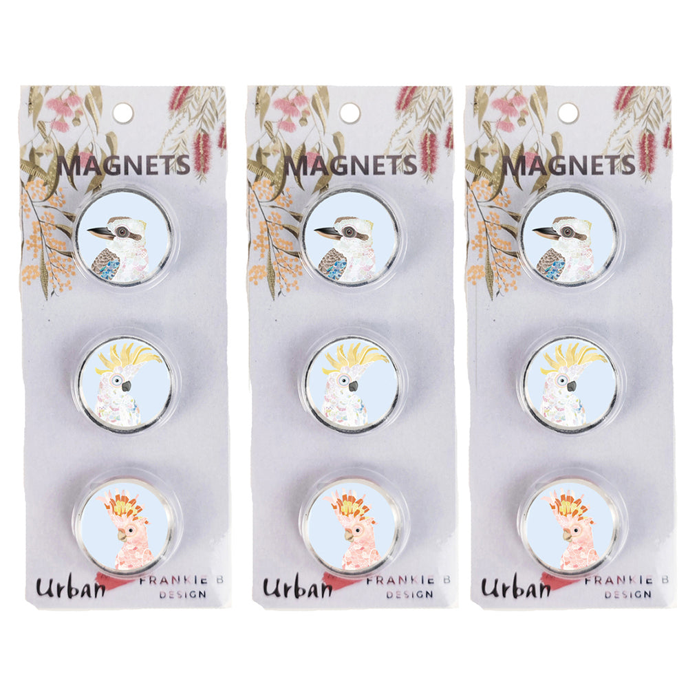 Urban 3pc Urban 3cm FB Australia Birds Magnets Home Fridge Decor (3 Pack)