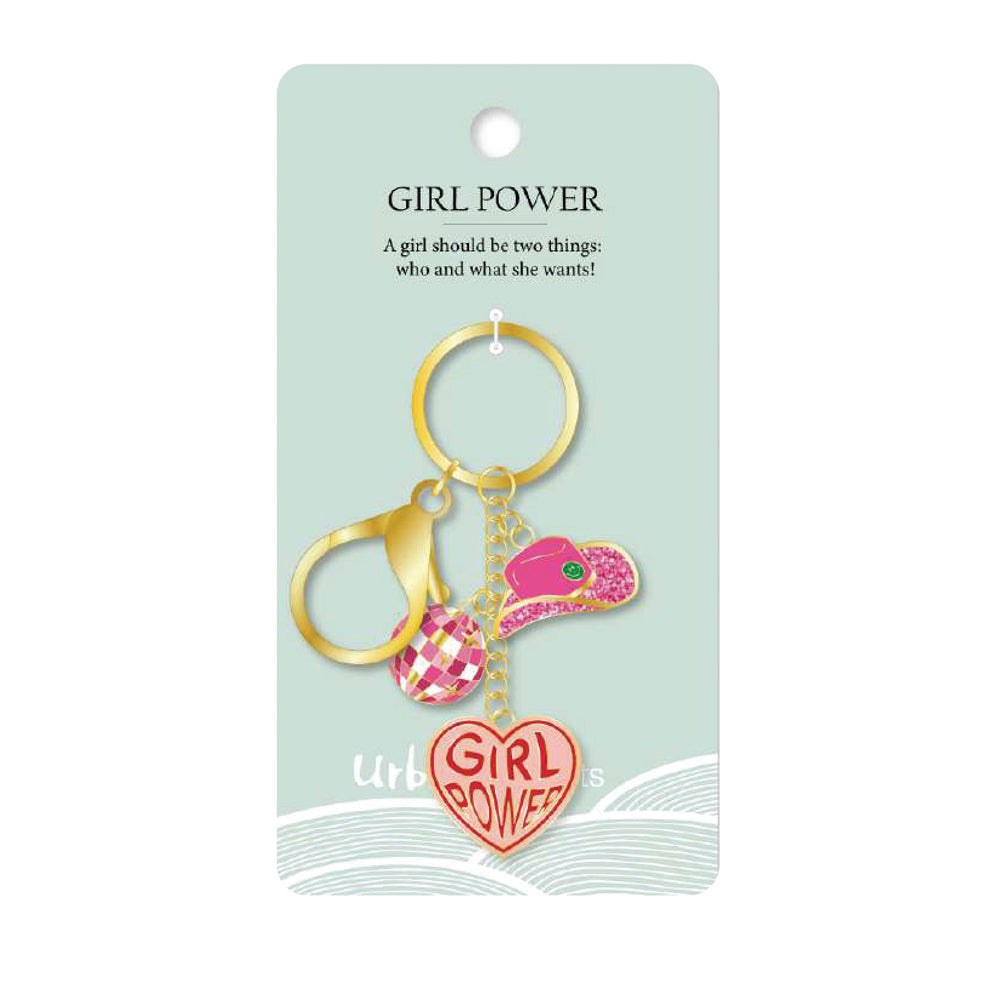 Urban Products Girl Power Decorative Keyring/Keychain Accessory Pink 12cm