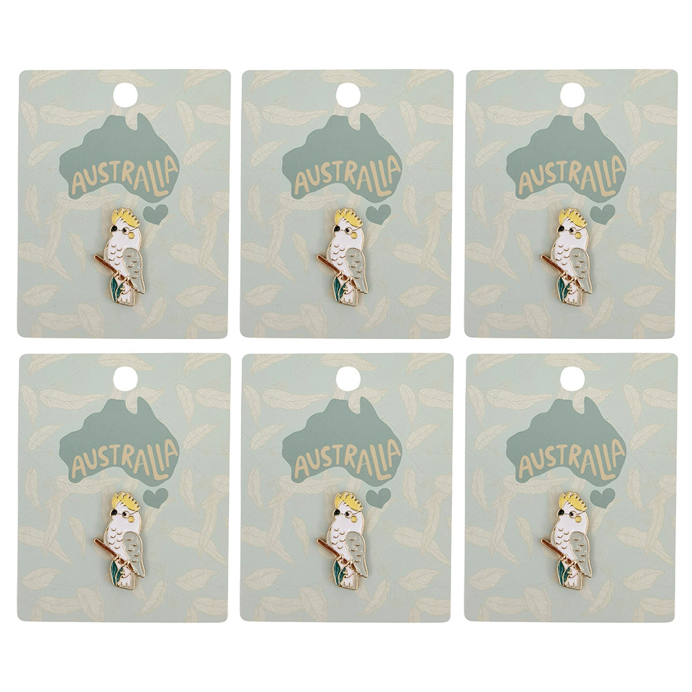 Urban Cockatoo Memento Pin White 2cm Display Decorative Keepsake Home Decor (6 Pack)