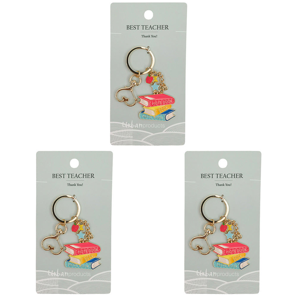 Urban Best Teacher Keyring Red 12cm Display Decorative Keepsake Home Decor (3 Pack)