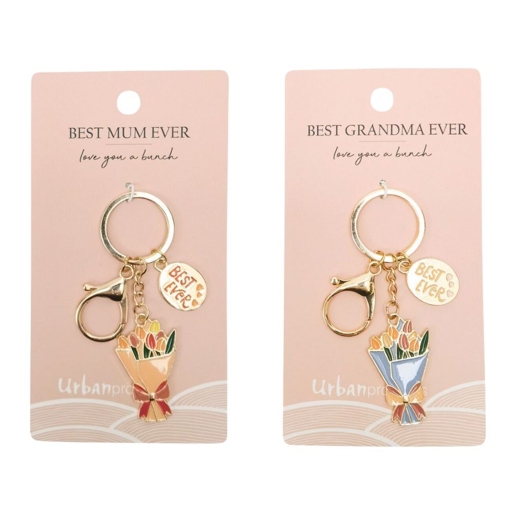 Urban Brand Best Mum Keyring & Best Grandma Keyring Combo Set 12cm Pink/Blue