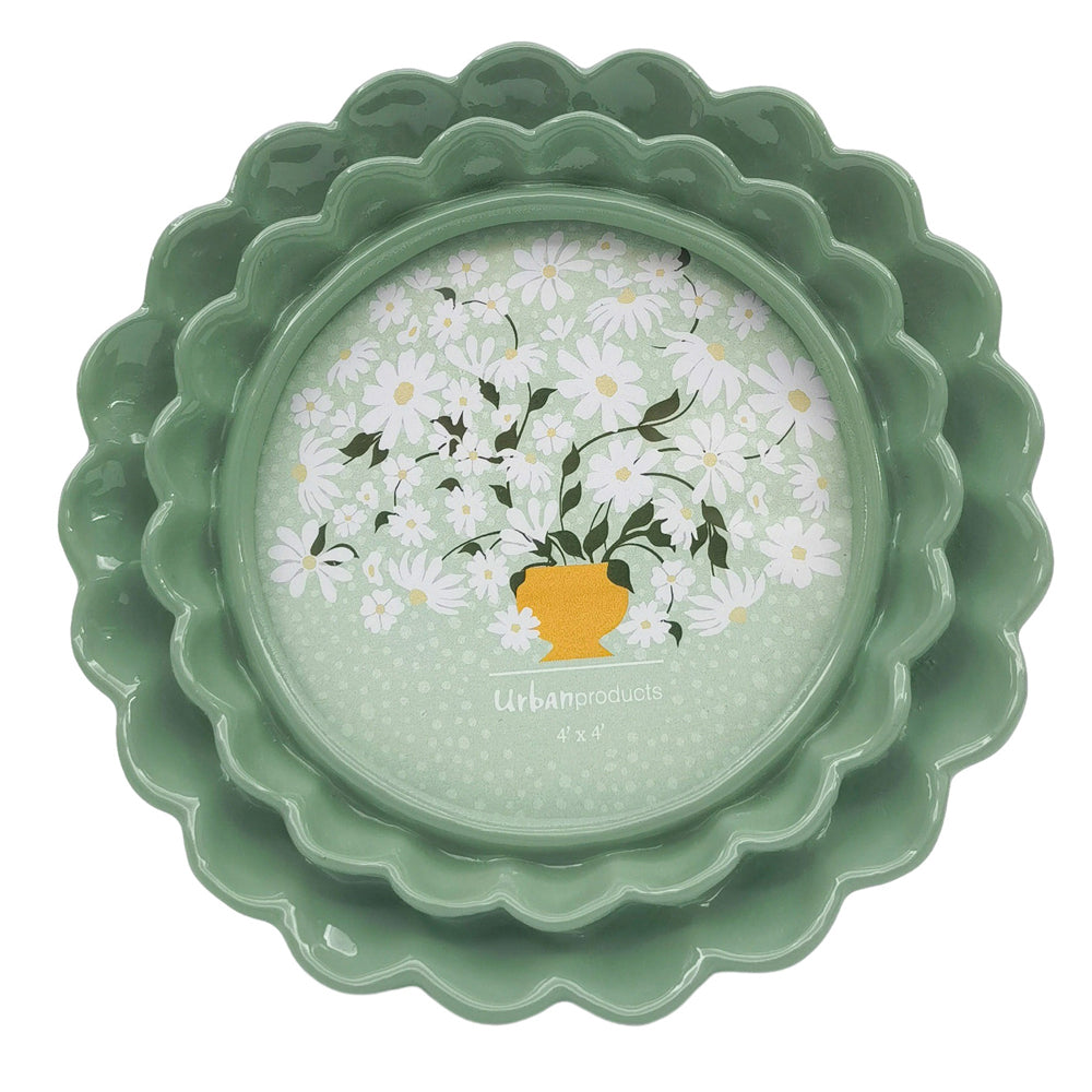 Urban Lotti Petal Photo/Picture Frame 4x4 Inch Decorative Decor Display — Sage