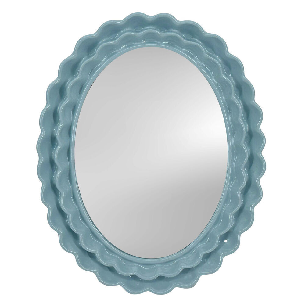 Urban Resin/Wood Lotti Petal Oval Mirror Frame 5x7in 22x18cm Blue (2 Pack) — image 2