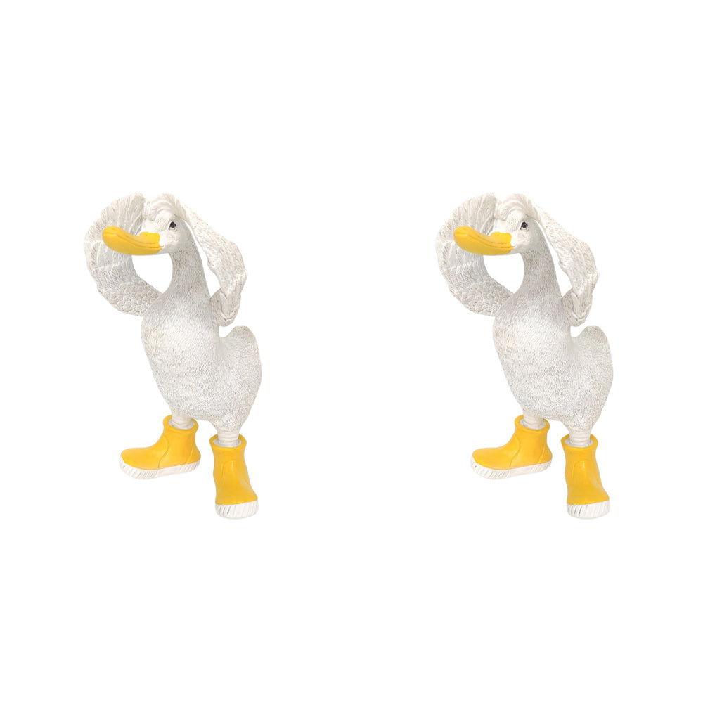 Urban Hiding Duck in Boots Ornament Yellow 22cm Decorative Decor Statue (2 Pack)