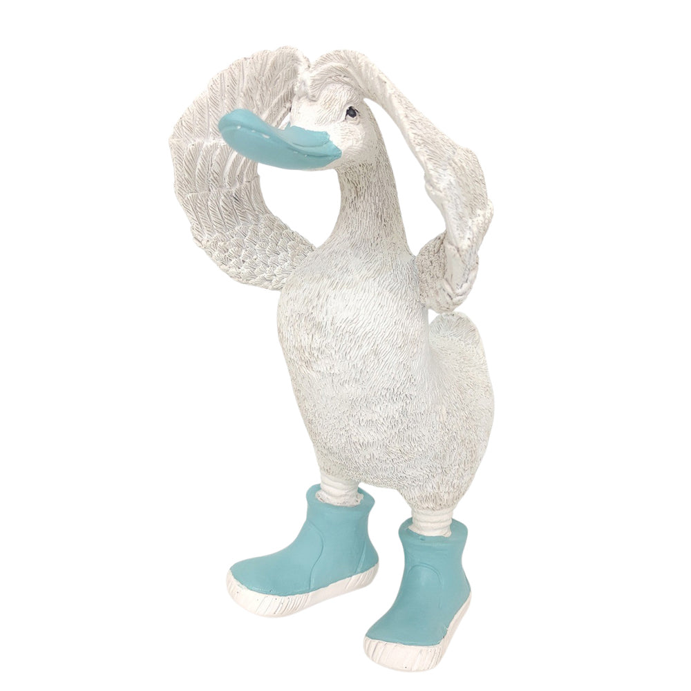 Urban Hiding Duck in Boots Ornament Blue 22cm Decorative Decor Statue Figure
