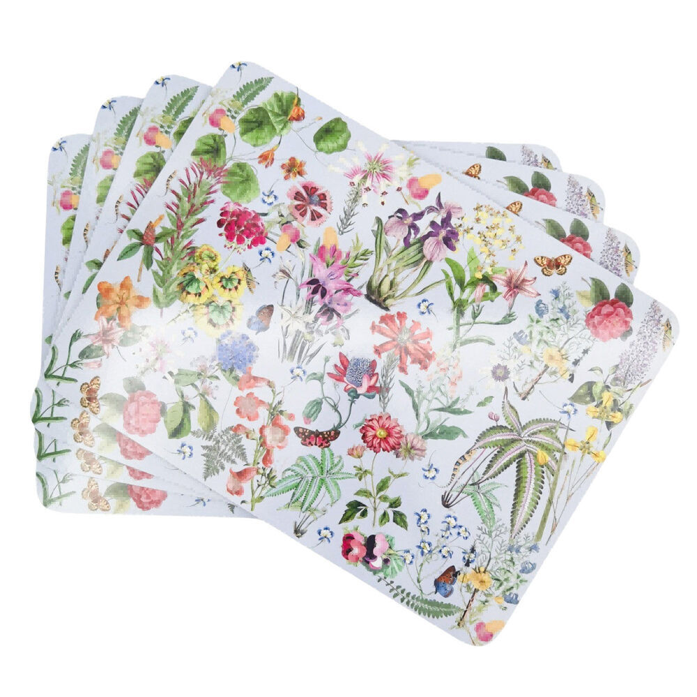 Urban 4pc Urban Botanicals Floral Cork Wooden Table Placemats 28x38cm Blue (2 Pack) — image 2