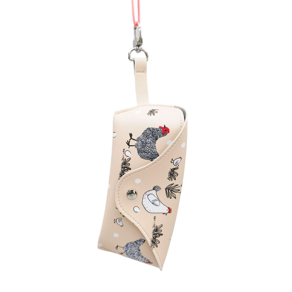 Urban 6x16cm Beige Leather Chicken Glasses Soft Storage Case — image 2
