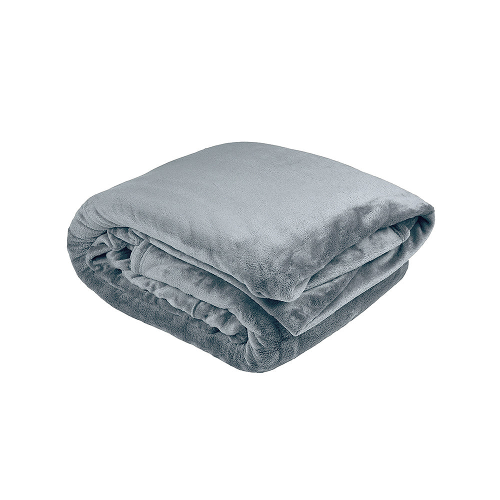 Bambury King Bed Ultraplush Blanket Steel Blue Soft Knitted Home Bedding