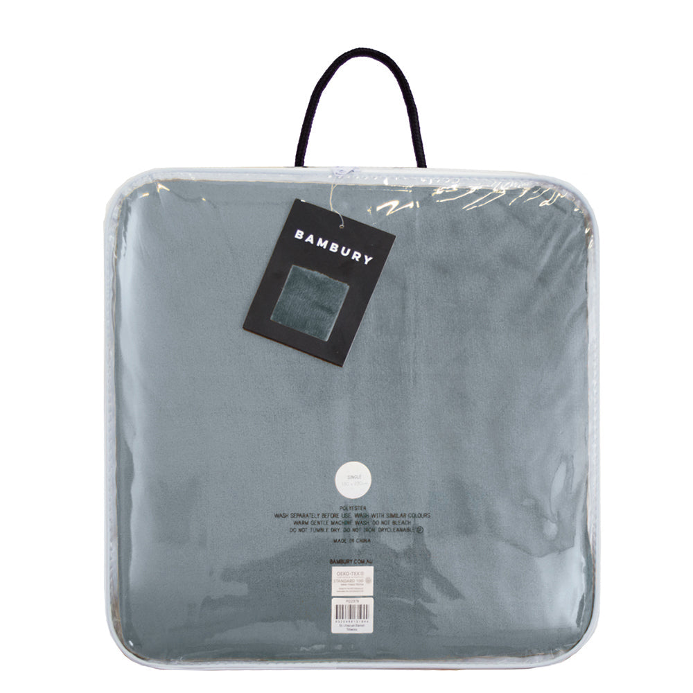 Bambury King Bed Ultraplush Blanket Steel Blue Soft Knitted Home Bedding — image 3