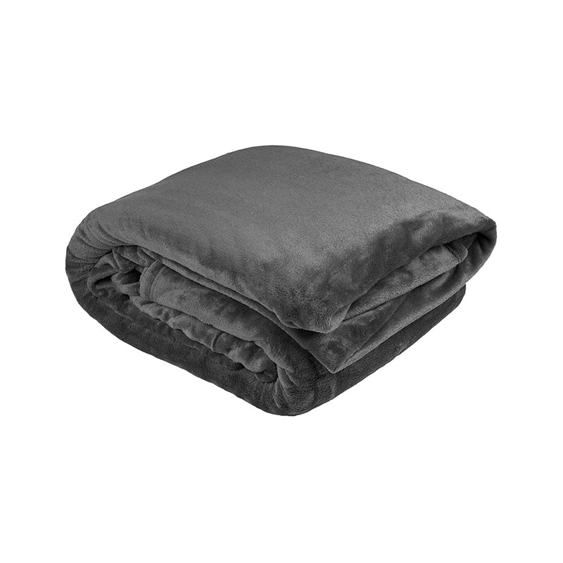 Bambury Double/Queen Bed Ultraplush Blanket Knitted Home Bedding — Charcoal